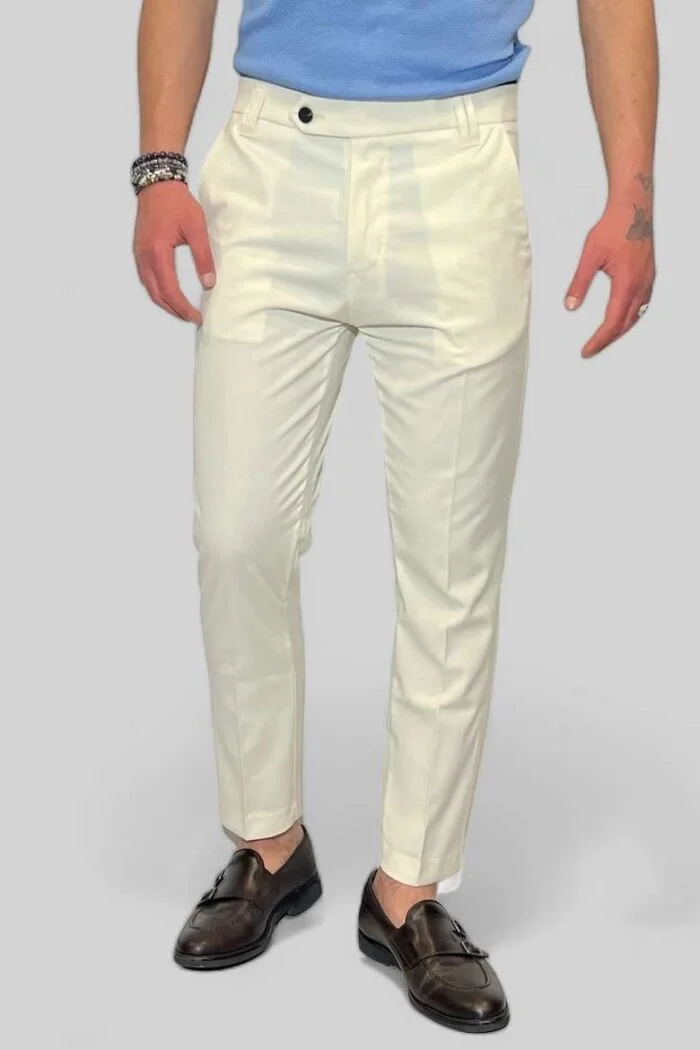 PANTALONE TASCA AMERICA SARTORIALE PANNA
