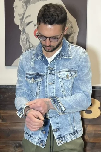 GIUBBINO JEANS BASIC DENIM SCURO CHIARO