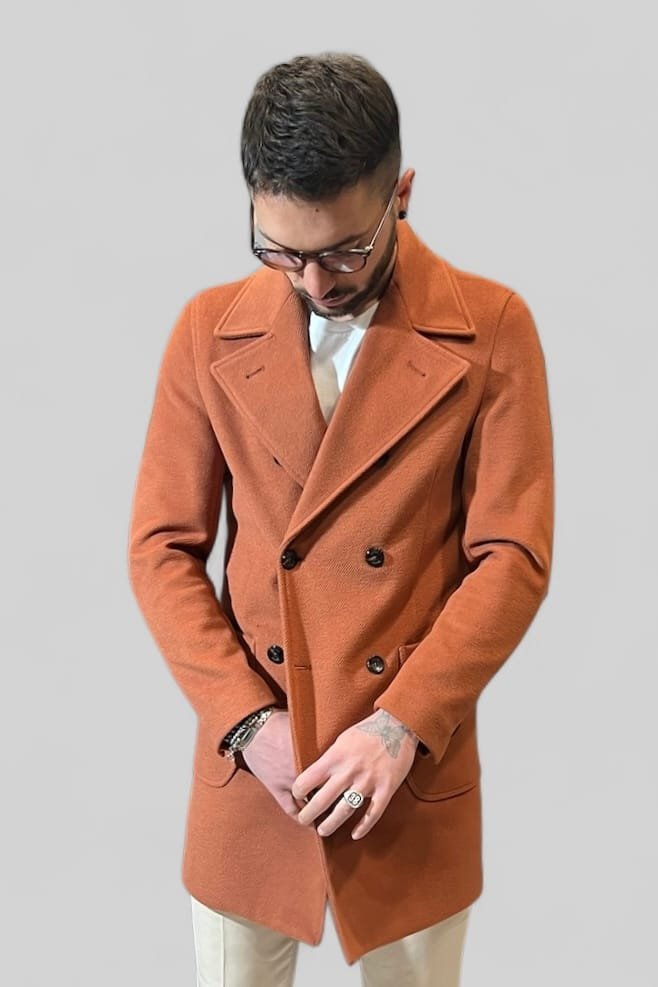 CAPPOTTO DOPPIOPETTO SARTORIALE RUGGINE