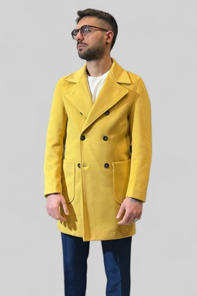 CAPPOTTO DOPPIOPETTO SARTORIALE SENAPE - immagine 3