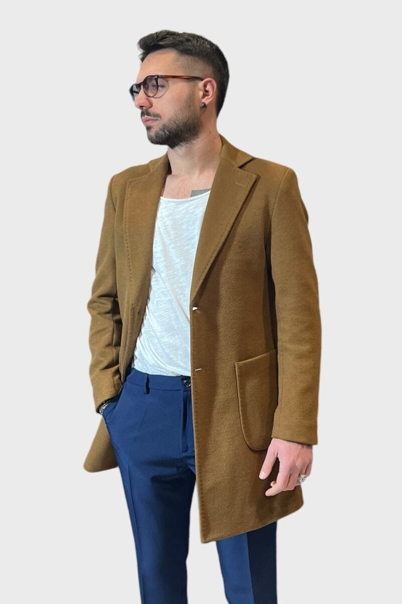 CAPPOTTO MONOPETTO SARTORIALE NOCCIOLA - immagine 2