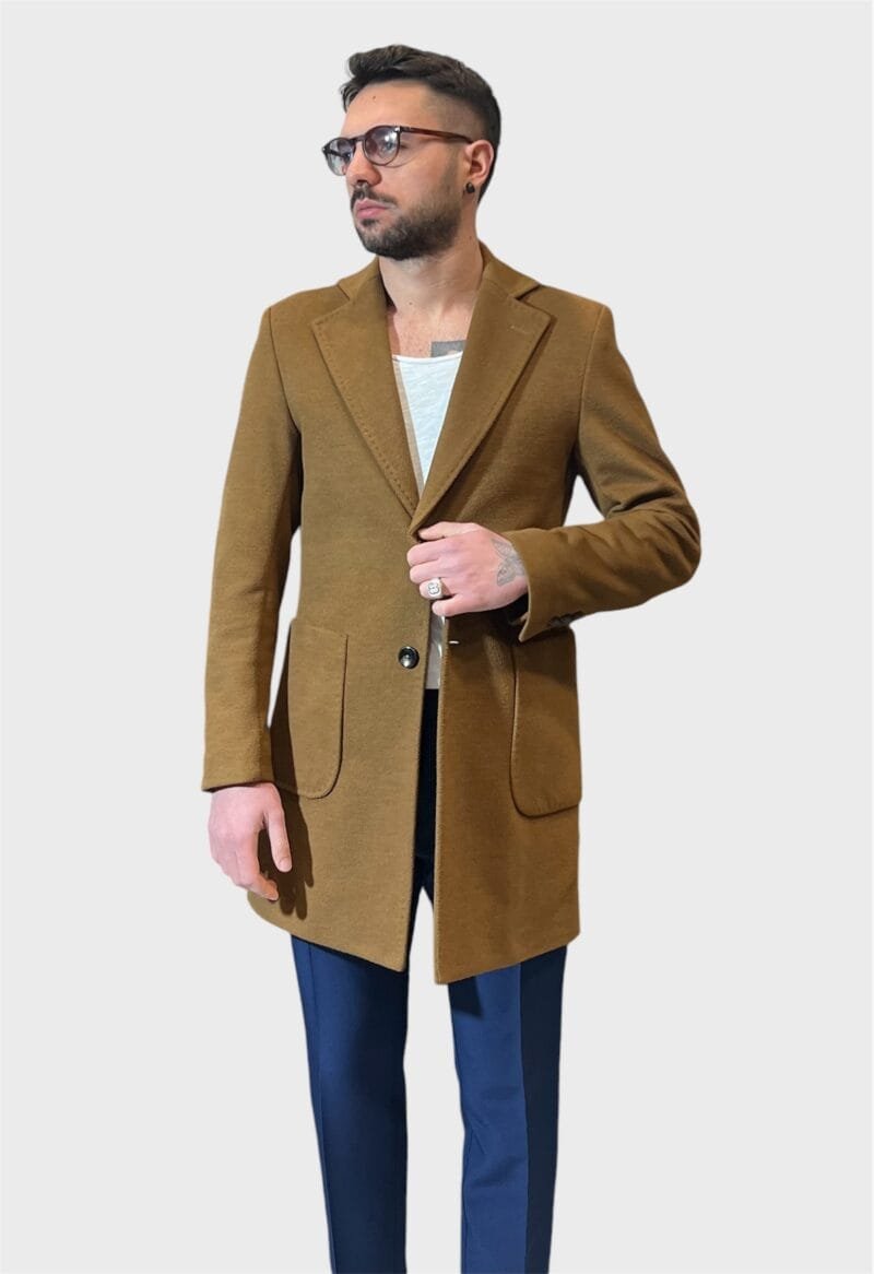 CAPPOTTO MONOPETTO SARTORIALE NOCCIOLA - immagine 3