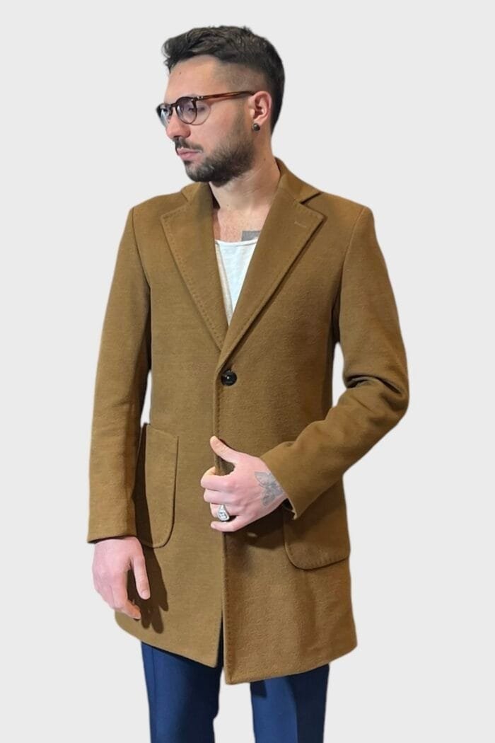 CAPPOTTO MONOPETTO SARTORIALE NOCCIOLA