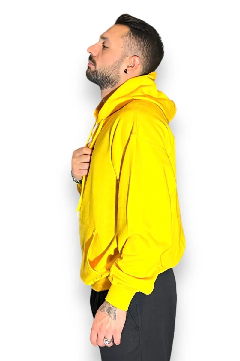 FELPA CON CAPPUCCIO GIALLO - immagine 4