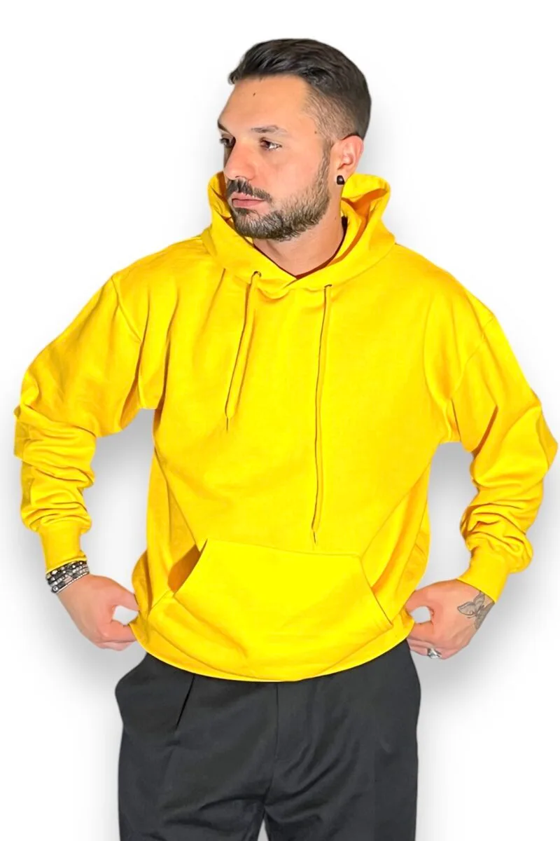 FELPA CON CAPPUCCIO GIALLO - immagine 3