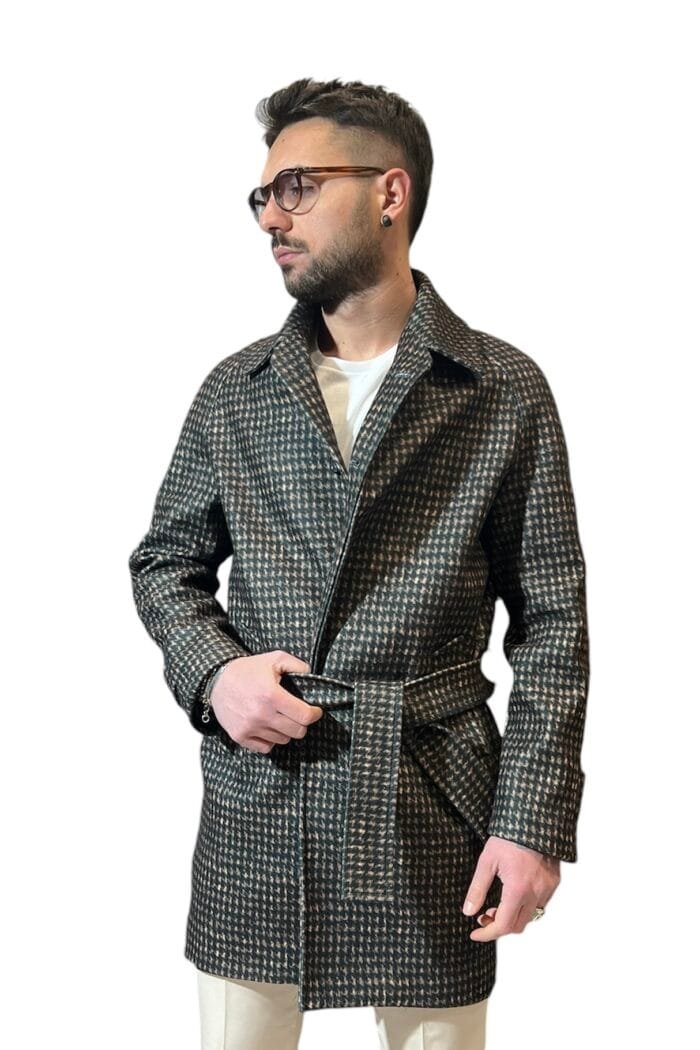 CAPPOTTO MONOPETTO SARTORIALE PIED DE POULE