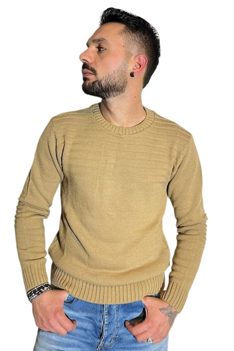 MAGLIONE GIROCOLLO CAMMELLO