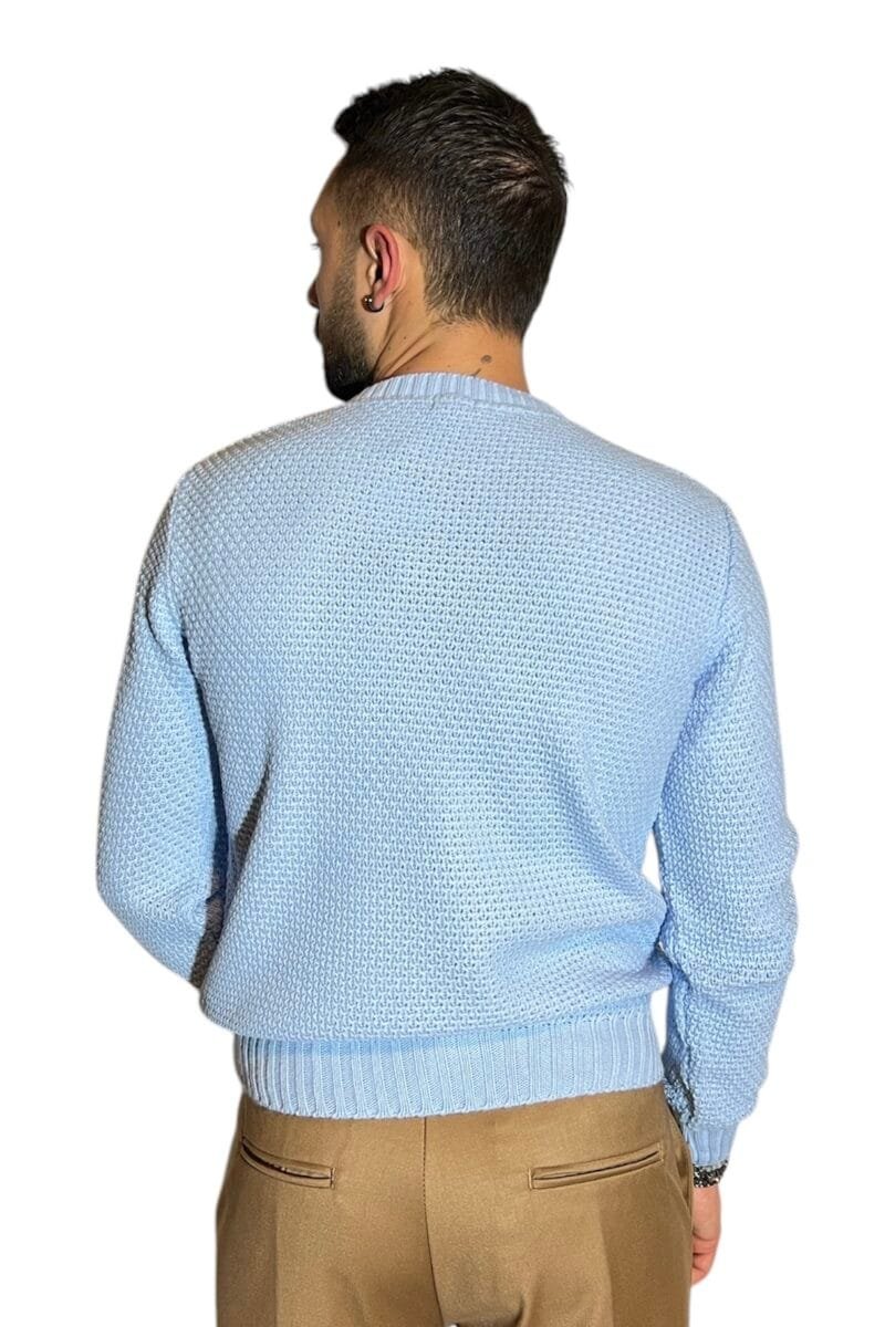 MAGLIONE GIROCOLLO CELESTE - immagine 2