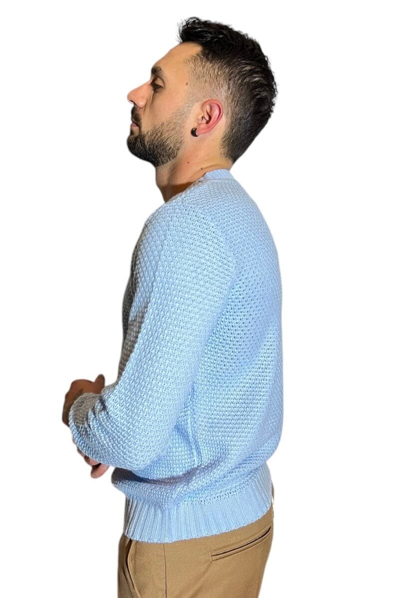 MAGLIONE GIROCOLLO CELESTE - immagine 4