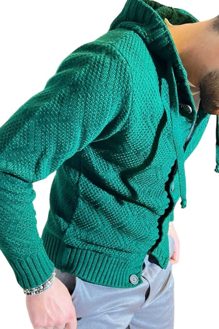 CARDIGAN IN MAGLIA CON CAPPUCCIO