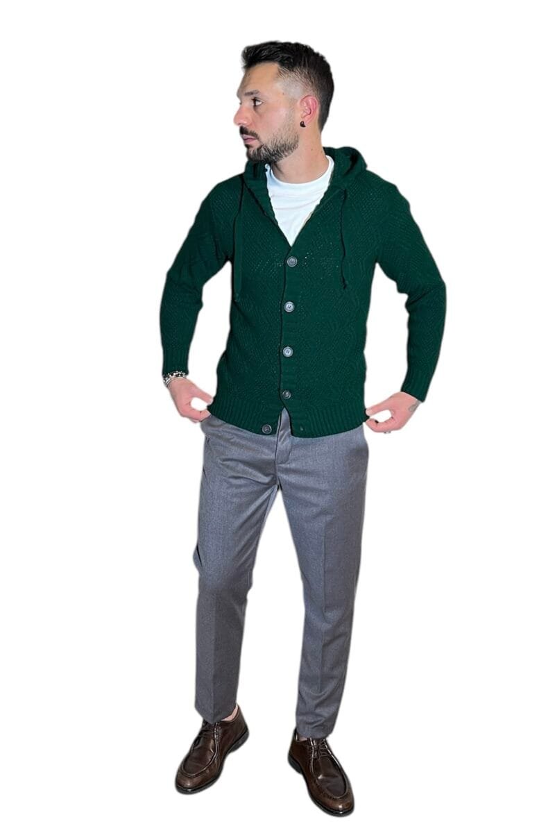 CARDIGAN IN MAGLIA CON CAPPUCCIO - immagine 7