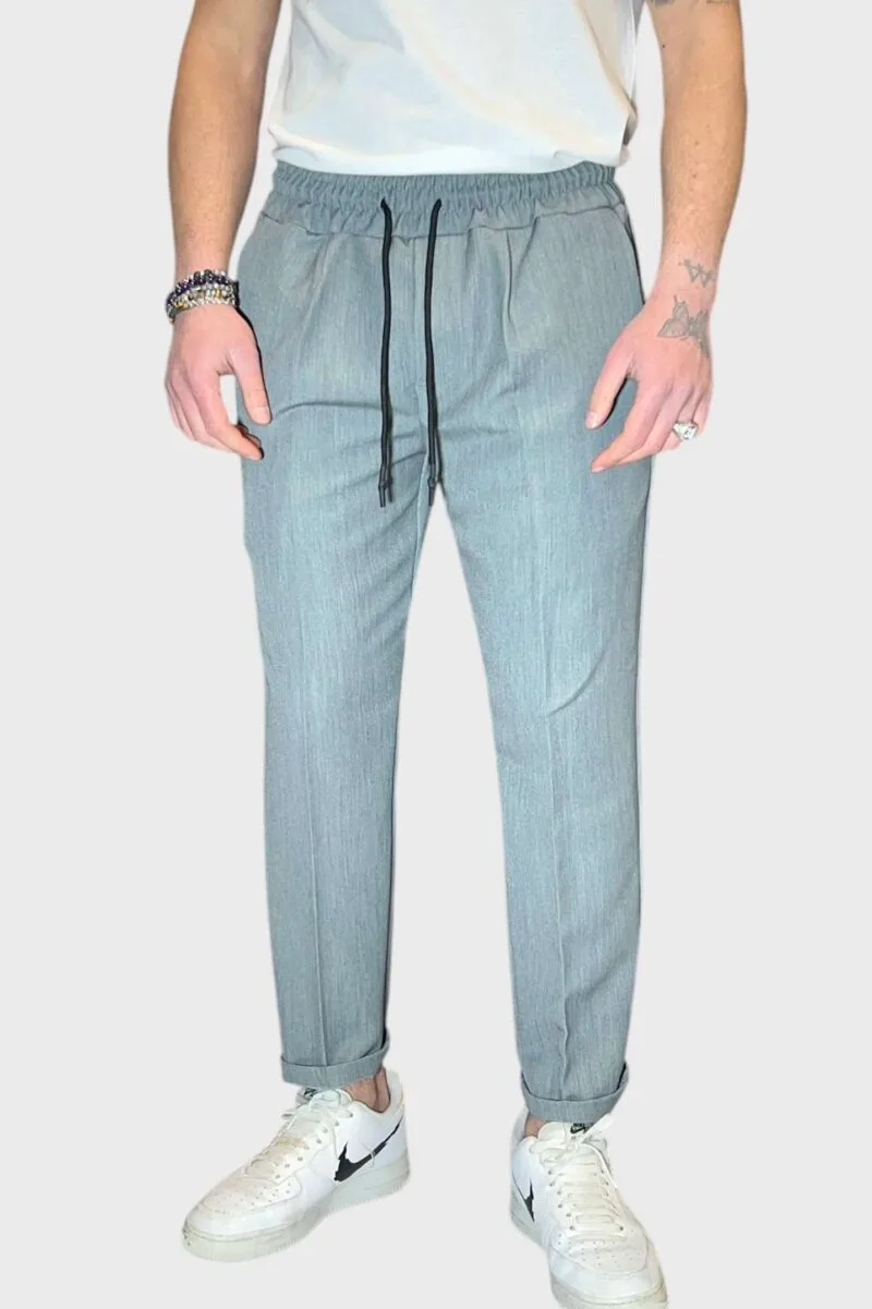 PANTALACCIO MORBIDO CON PINCES REGULAR FIT GRIGIO