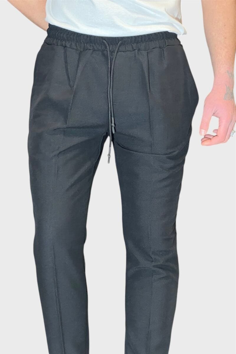 PANTALACCIO MORBIDO CON PINCES REGULAR FIT NERO - immagine 5