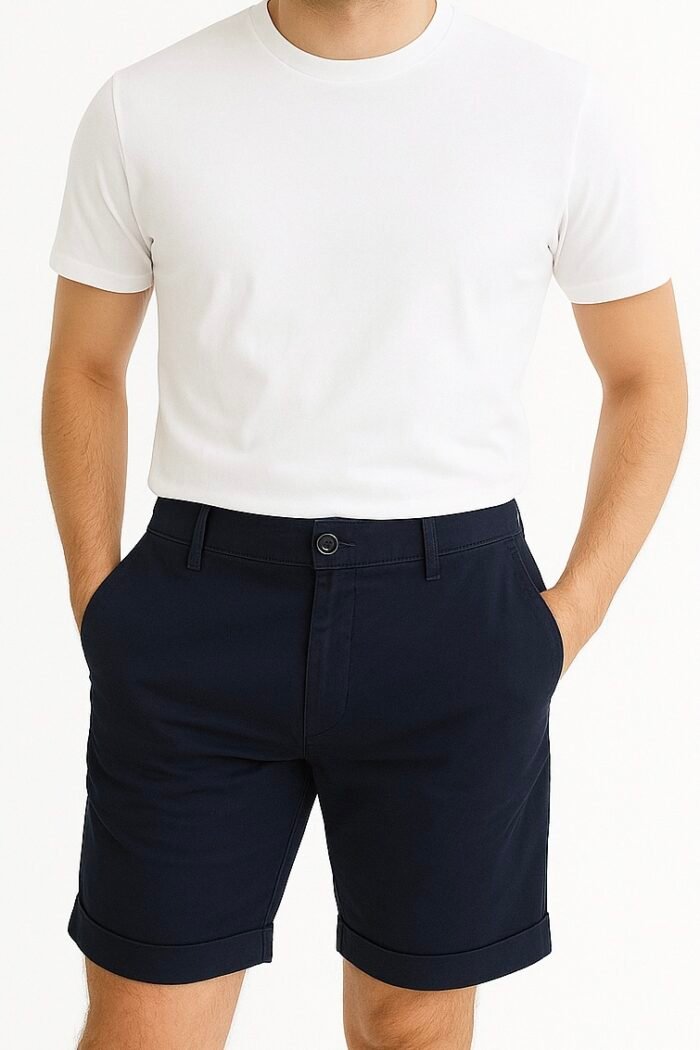 PANTALONE CORTO BERMUDA COTONE BLU SCURO