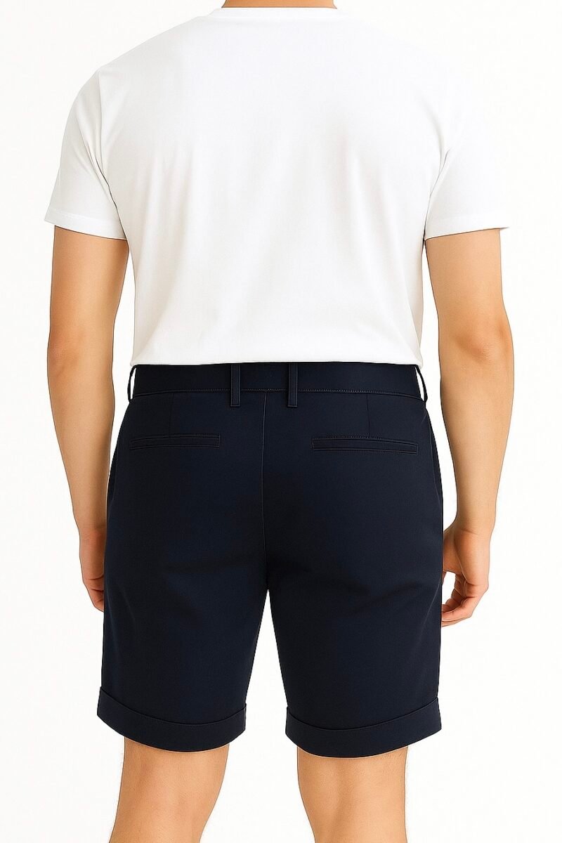 PANTALONE CORTO BERMUDA COTONE BLU SCURO - immagine 2