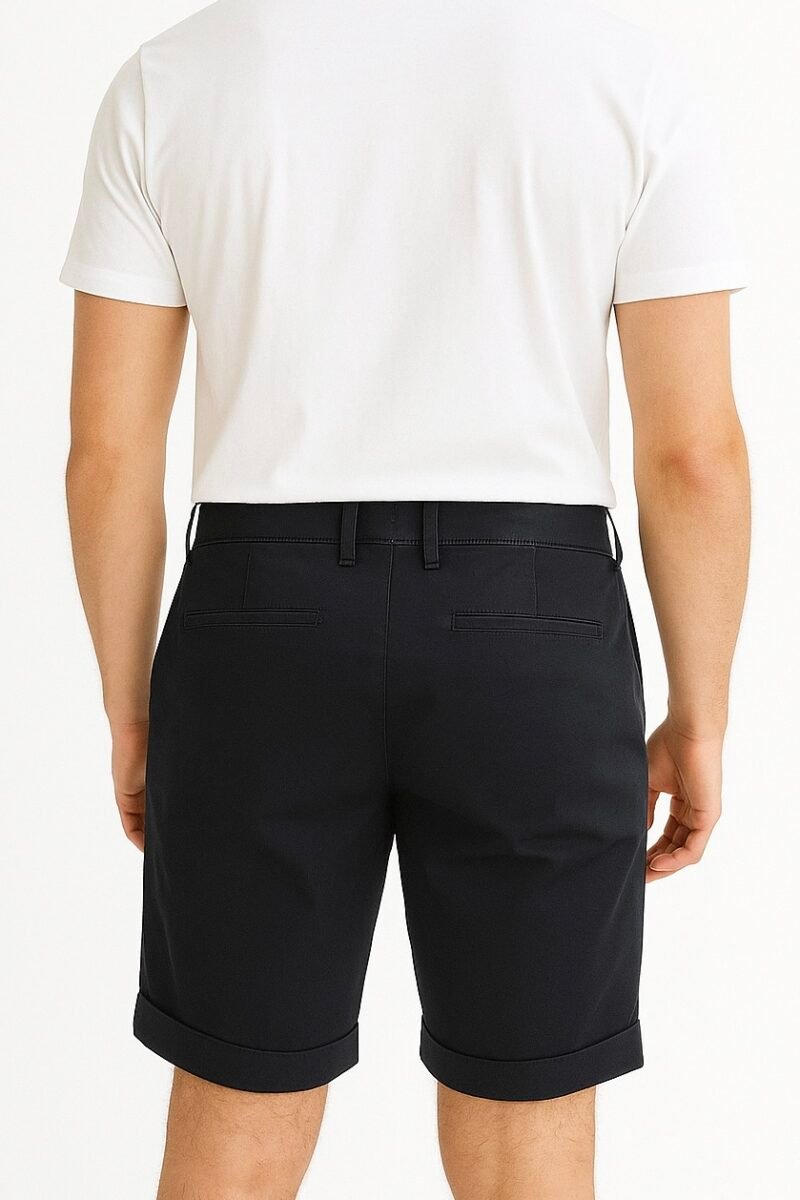 PANTALONE CORTO BERMUDA COTONE NERO - immagine 2