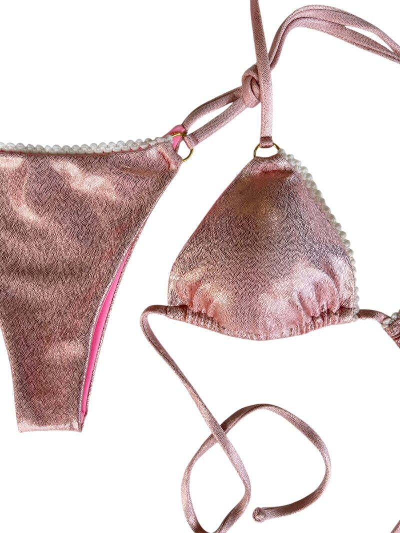 BIKINI TRIANGOLO CON SLIP ROSA CIPRIA LAMIN - immagine 4