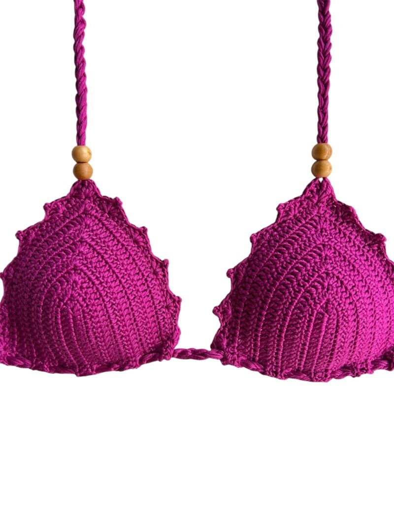 BIKINI TRIANGOLO UNCINETTO SLIP IN LYCRA CIPOLLA - immagine 4