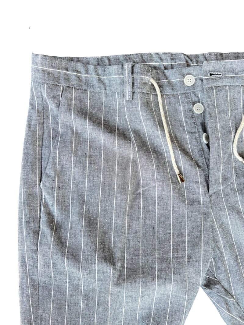 PANTALONE UOMO MISTO LINO COTONE GRIGIO - immagine 3