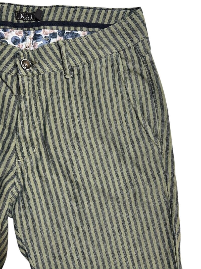 PANTALONE UOMO MISTO LINO COTONE VERDE OLIVA - immagine 3