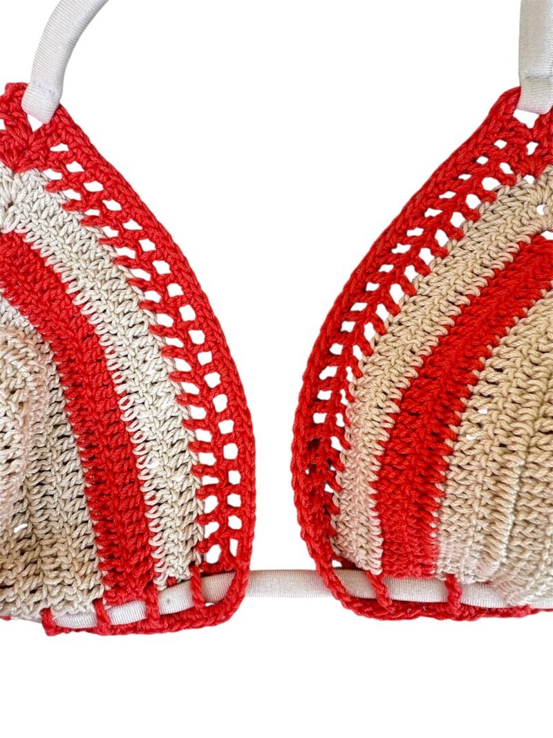 BIKINI TRIANGOLO UNCINETTO E SLIP IN LYCRA - immagine 4