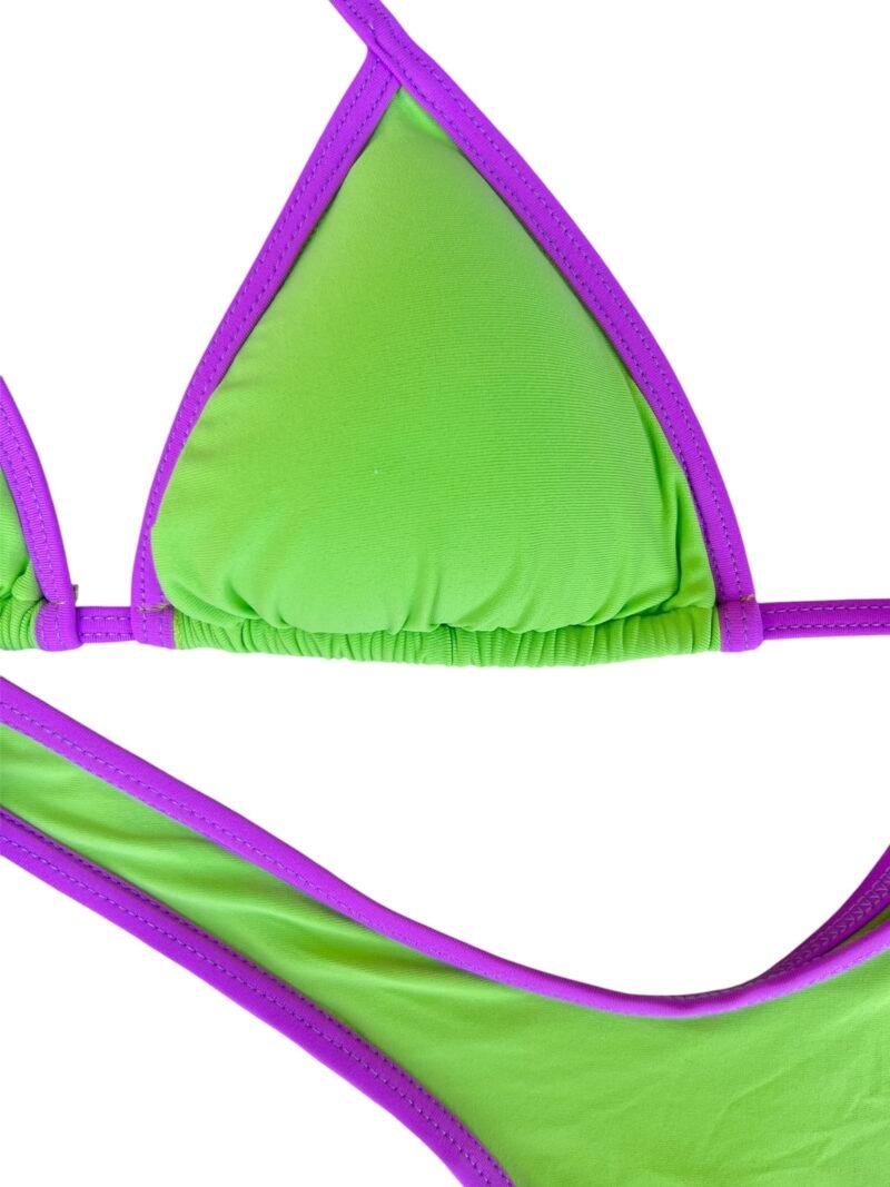 BIKINI TRIANGOLO CON SLIP FLUO LIME - immagine 4
