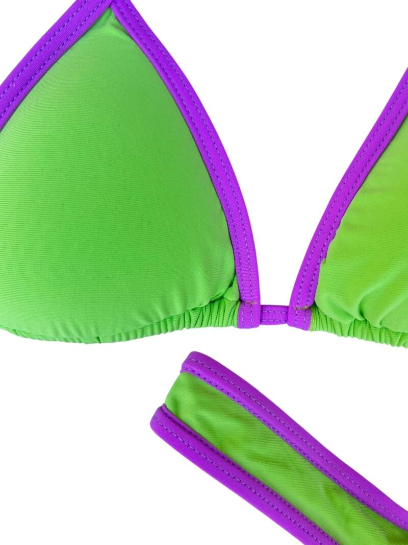 BIKINI TRIANGOLO CON SLIP FLUO LIME - immagine 3