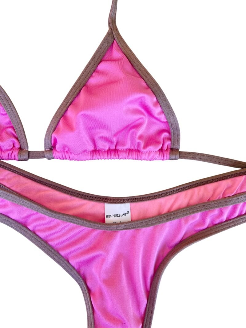 BIKINI TRIANGOLO CON SLIP CON BORDI A CONTRASTO - immagine 3