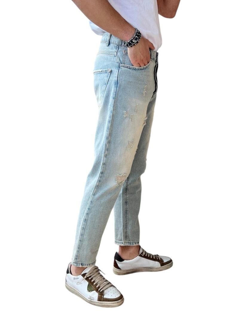 JEANS UOMO STRAPPATO LAVAGGIO SABBIA - immagine 4