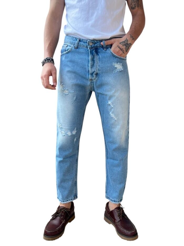 JEANS UOMO STRAPPATO LAVAGGIO MEDIO