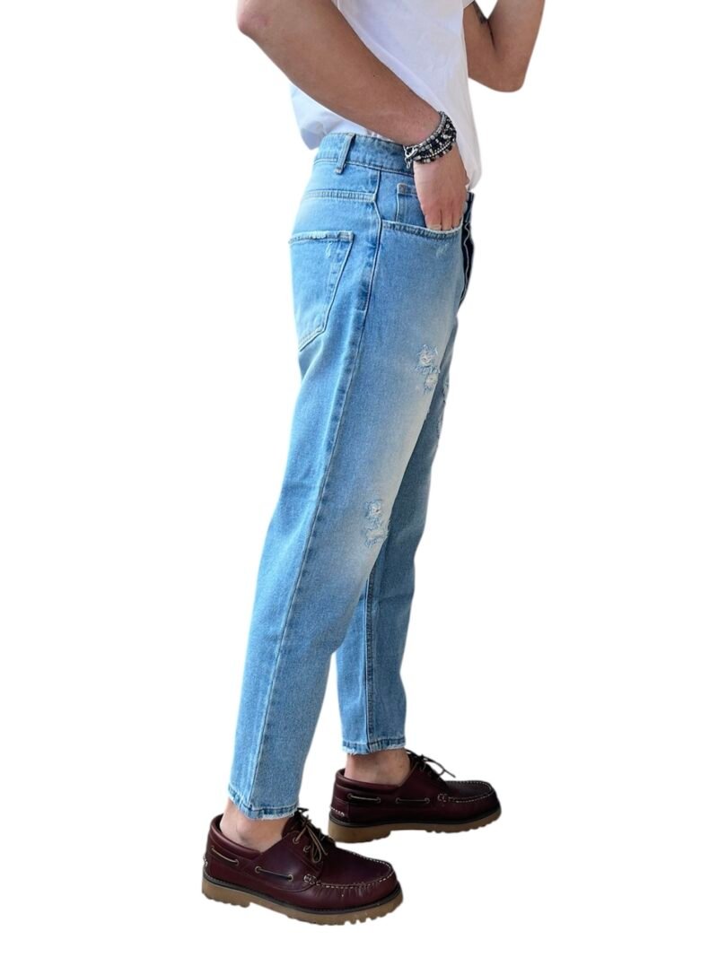 JEANS UOMO STRAPPATO LAVAGGIO CHIARO - immagine 4