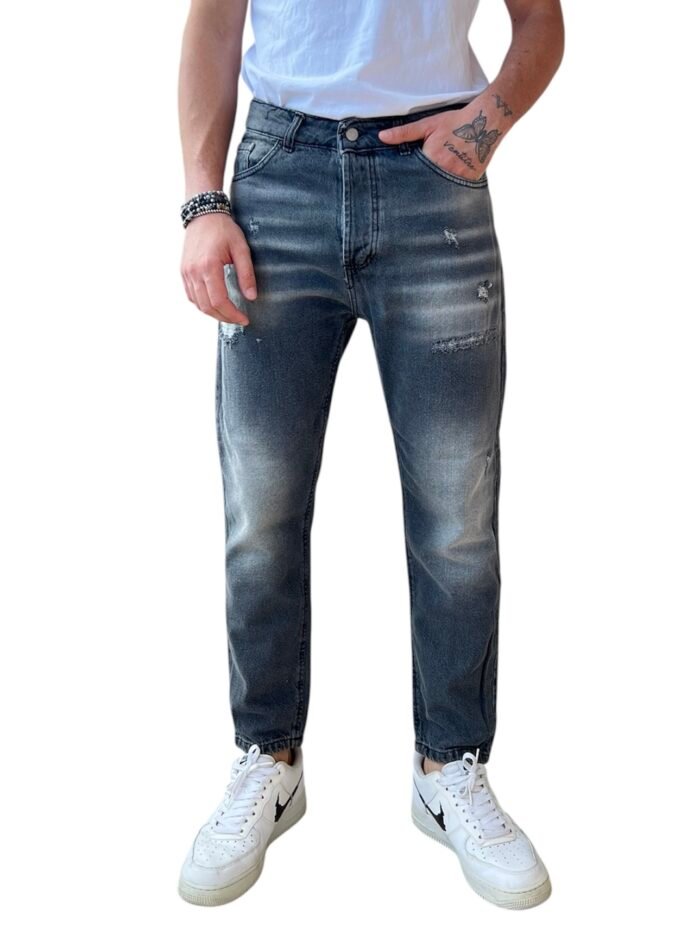 JEANS UOMO GRIGIO EFFETTO SFUMATO