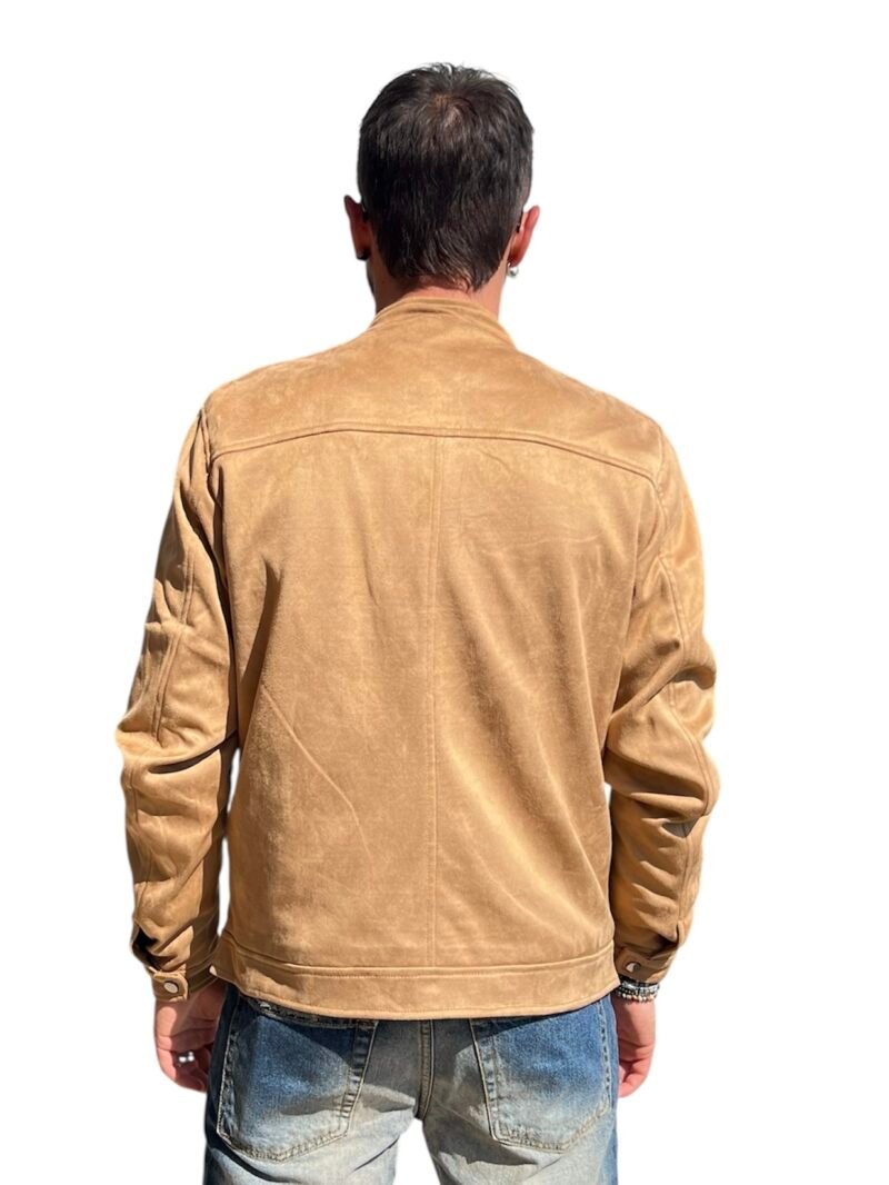 GIACCA UOMO CAMOSCIO BEIGE CON ZIP - immagine 2