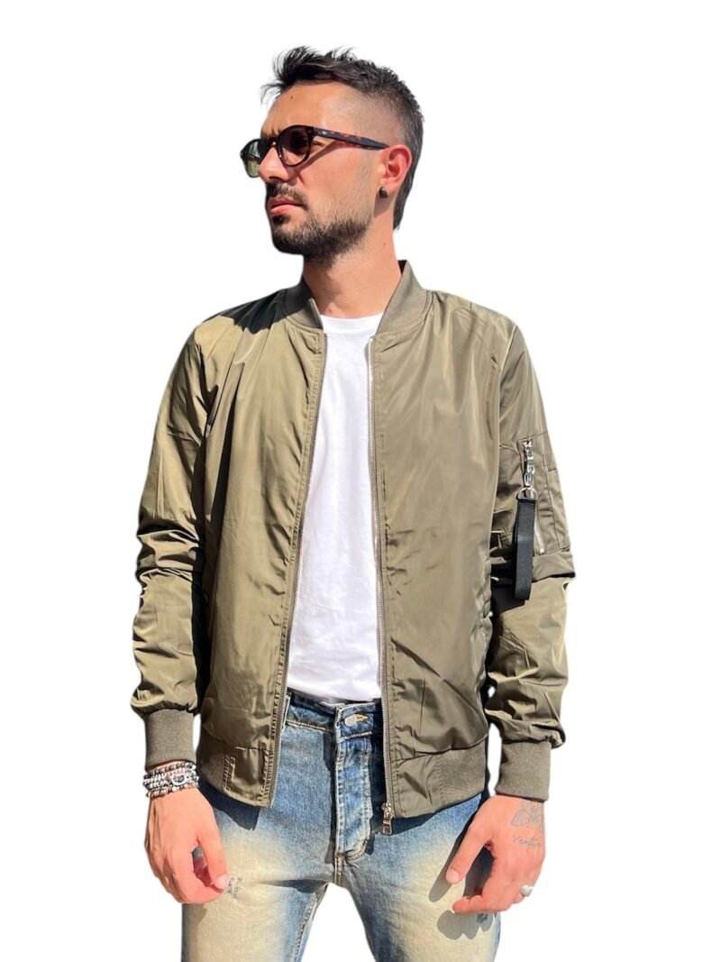 GIUBBINO UOMO LEGGERO ANTIVENTO E ANTIPIOGGIA VERDE MILITARE - immagine 3
