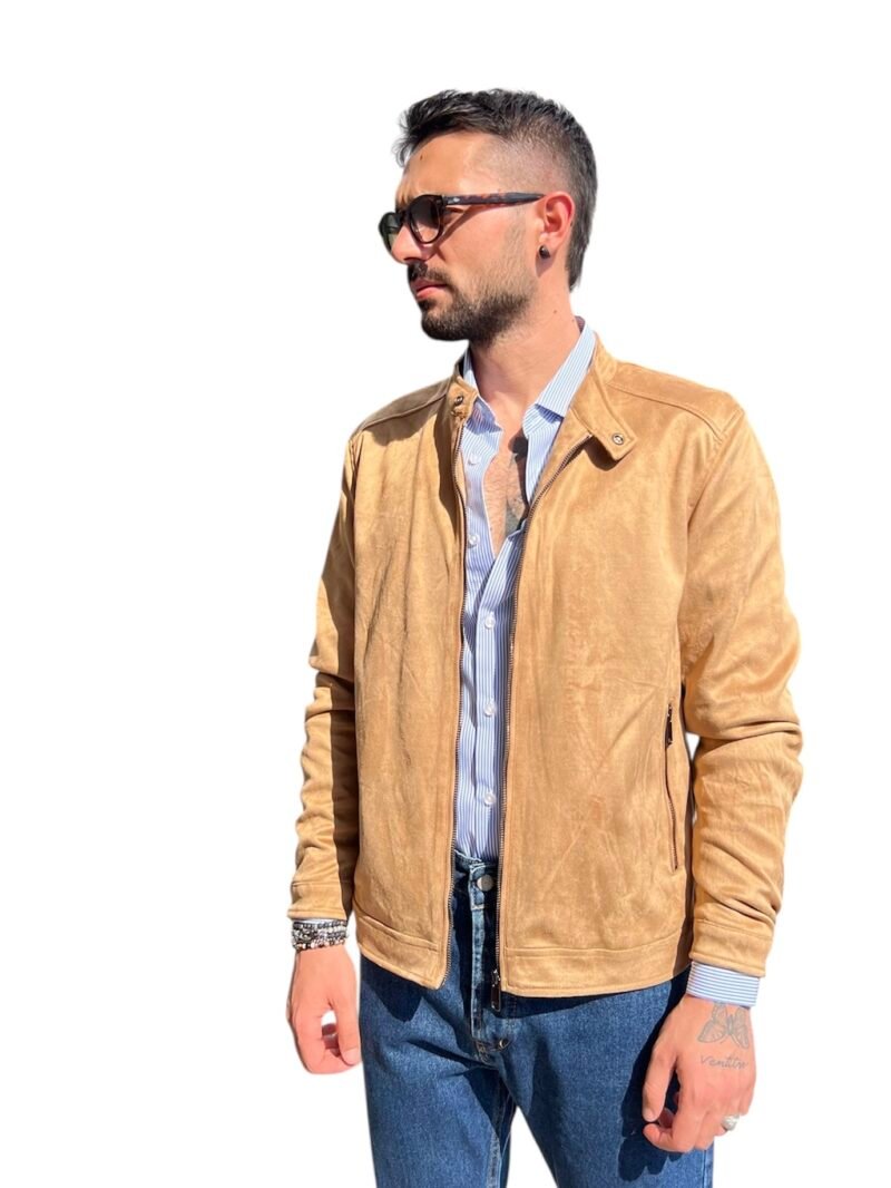 CAMICIA UOMO SLIM FIT A RIGHE BIANCHE E AZZURRE - immagine 4