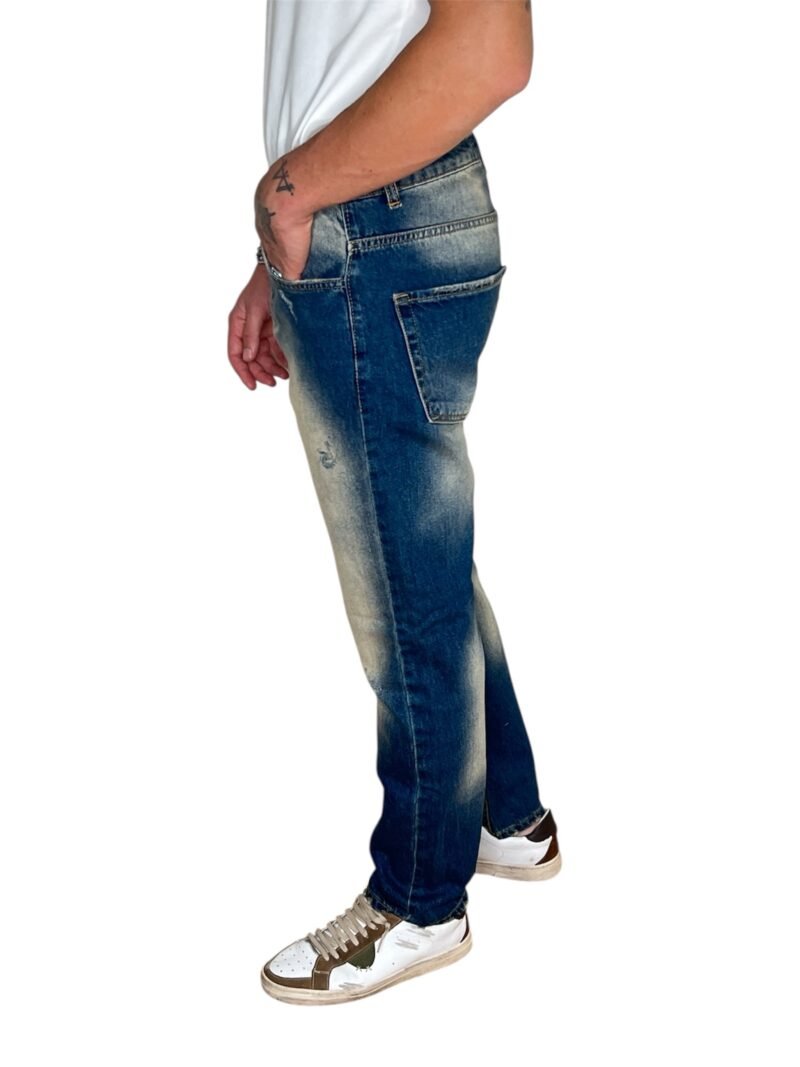 JEANS UOMO STONE WASHED EFFETTO SBIADITO - immagine 3