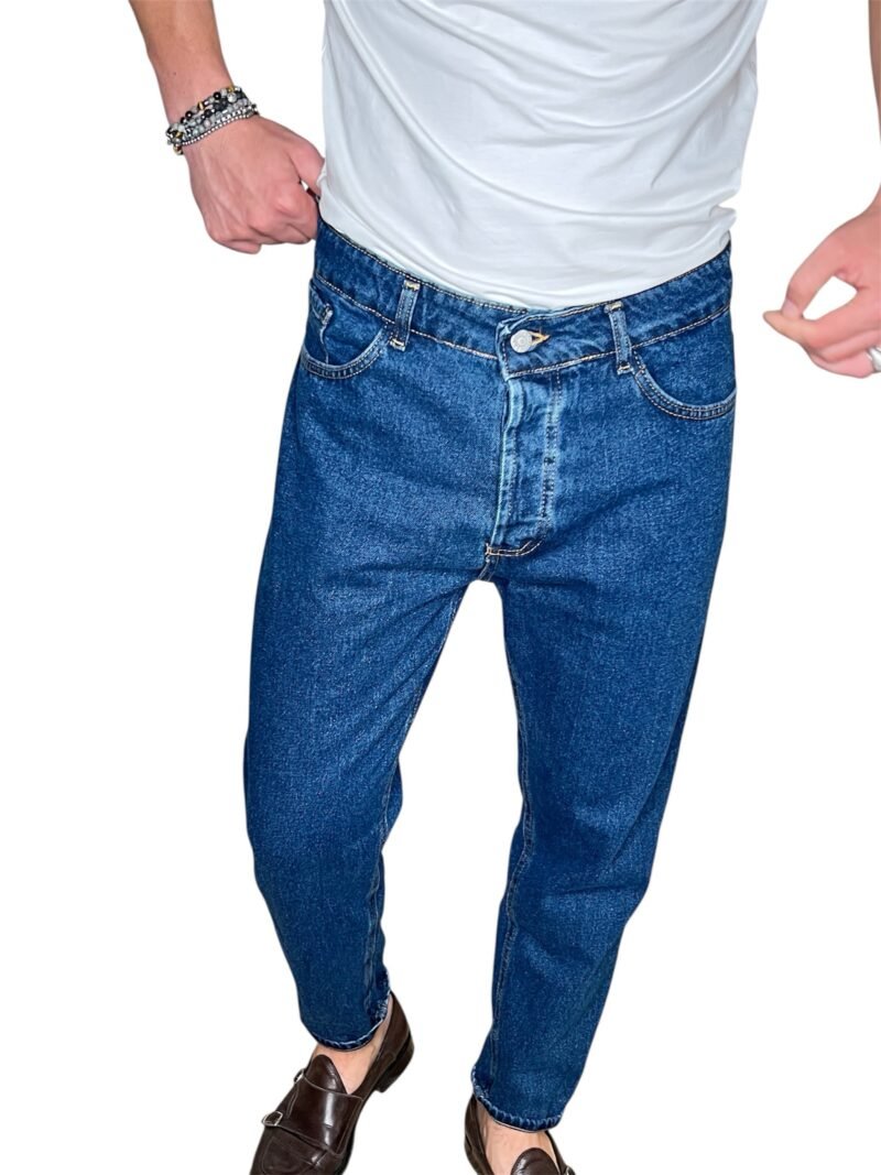 JEANS UOMO REGULAR BLU SCURO - DENIM CLASSICO - immagine 3