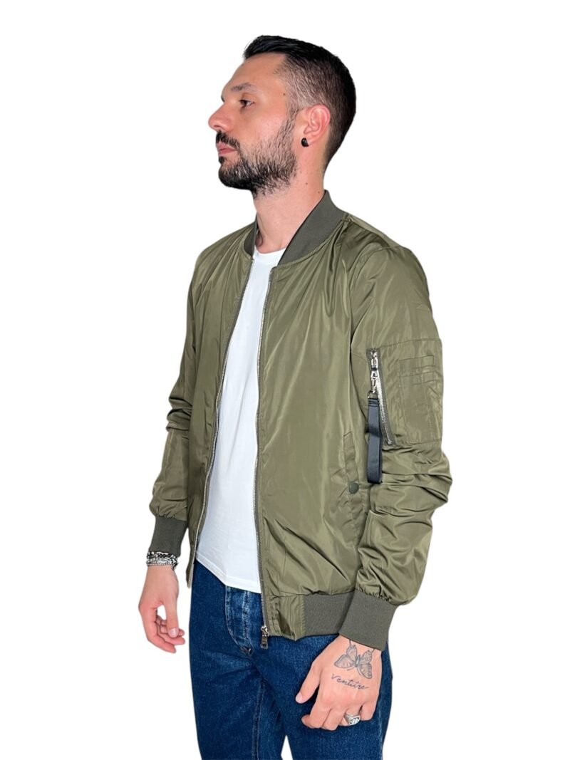 GIUBBINO UOMO LEGGERO ANTIVENTO E ANTIPIOGGIA VERDE MILITARE - immagine 8