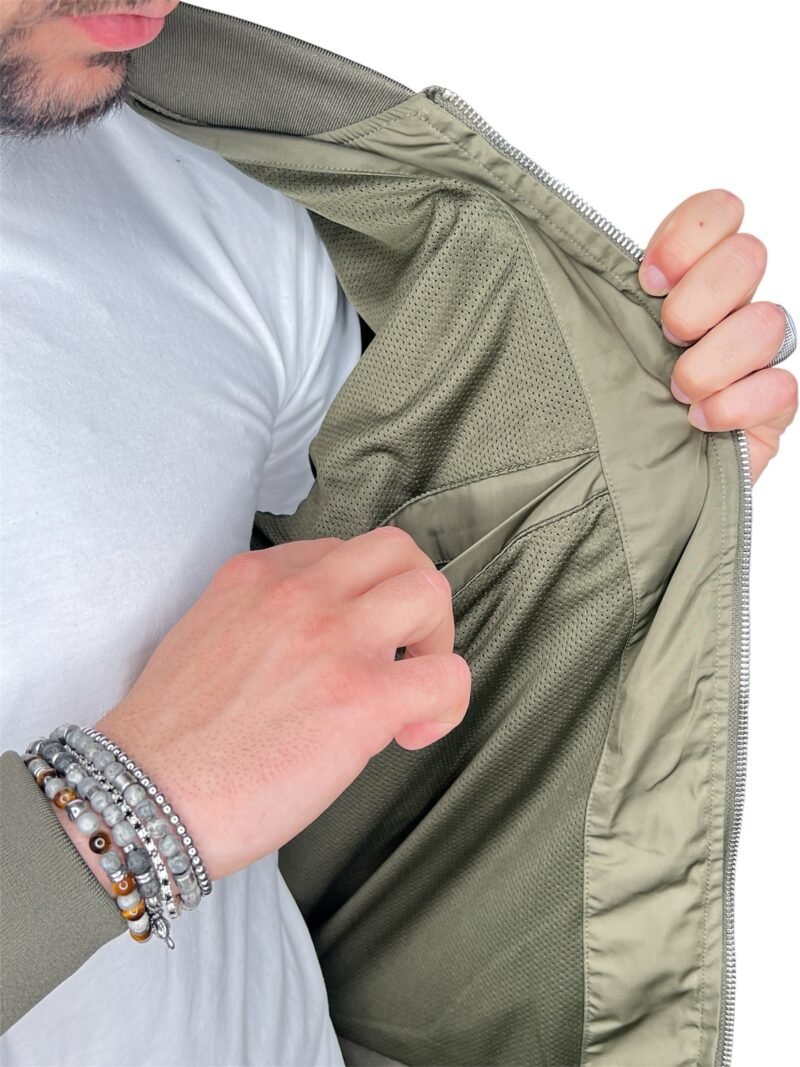 GIUBBINO UOMO LEGGERO ANTIVENTO E ANTIPIOGGIA VERDE MILITARE - immagine 5