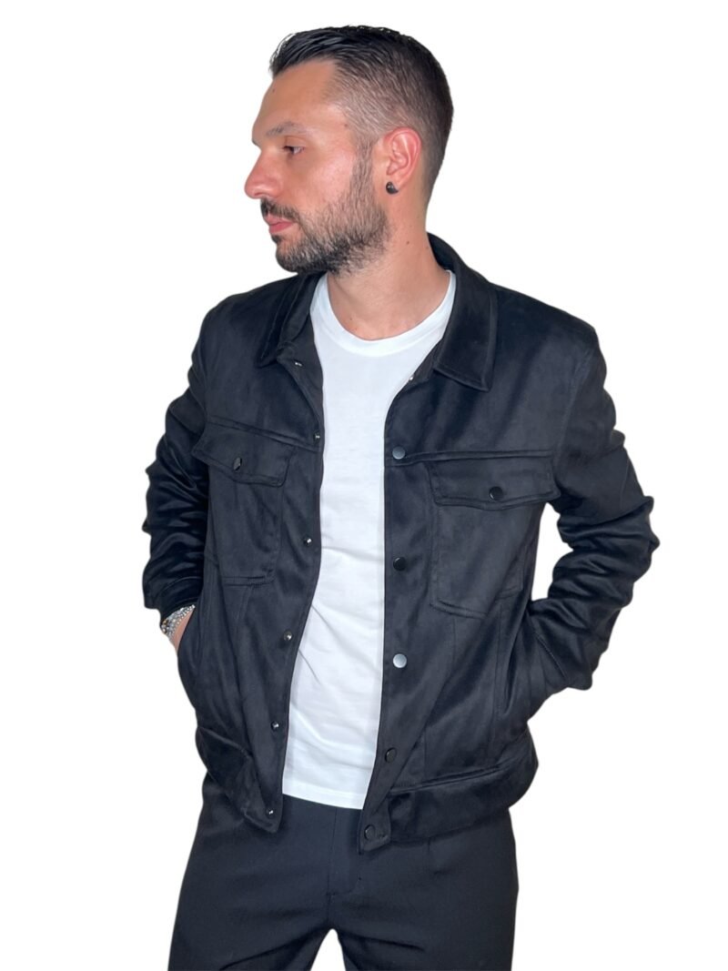 GIACCA UOMO NERO CON BOTTONI A  PRESSIONE - immagine 3