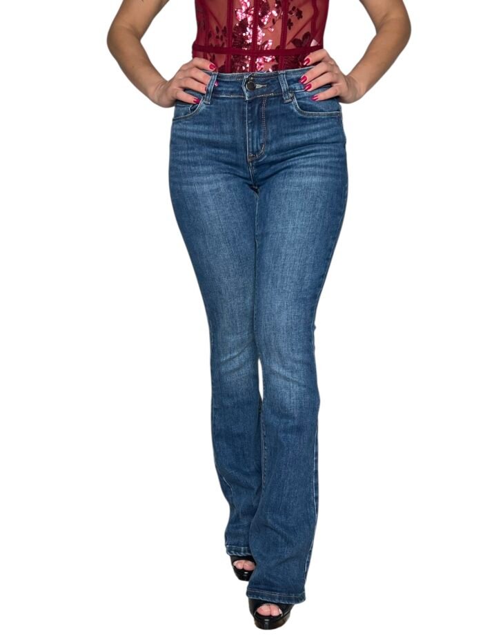 Jeans donna bootcut- Denim blu