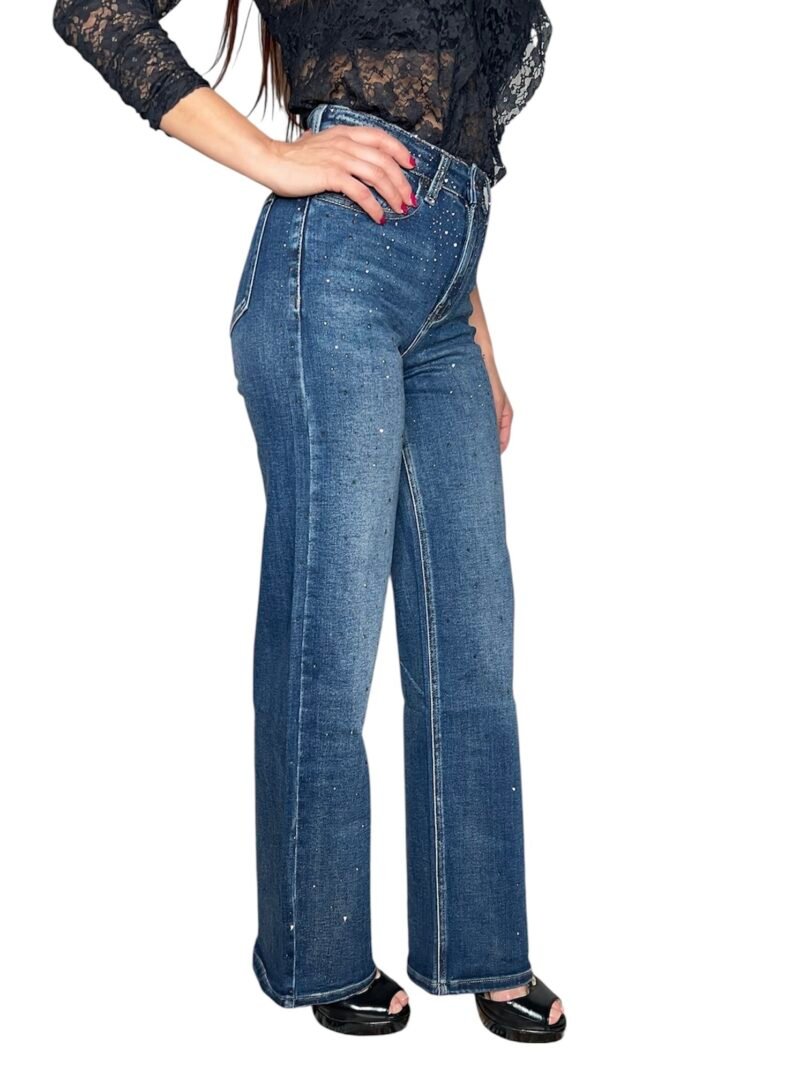 Jeans donna con Strass - Denim Blu - immagine 3