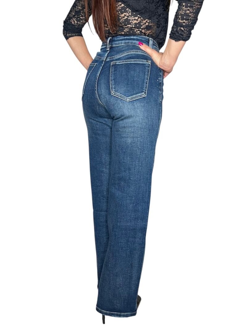Jeans donna con Strass - Denim Blu - immagine 2