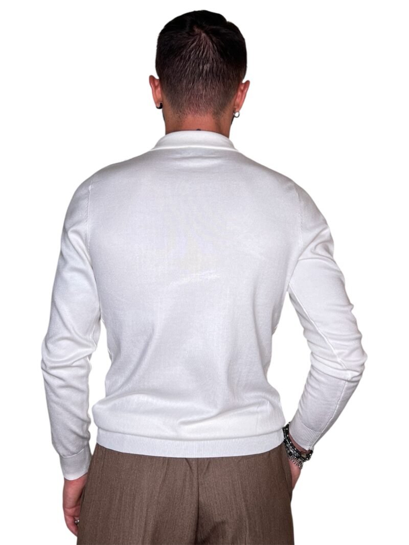 POLO UOMO MANICA LUNGA CON COLLETTO BIANCO - immagine 3