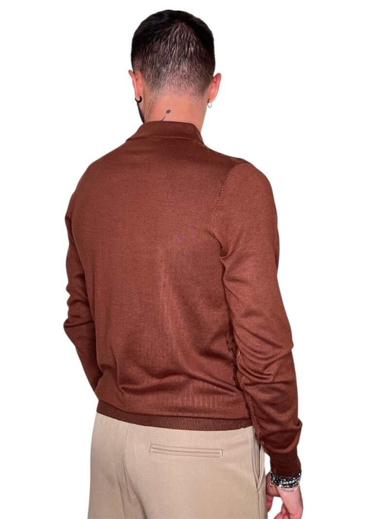 POLO UOMO MANICA LUNGA CON COLLETTO CARAMEL - immagine 5