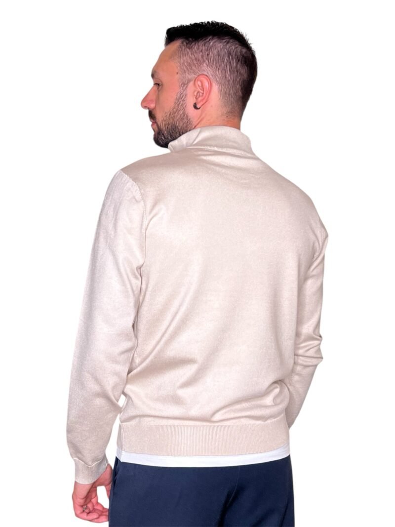 MAGLIA UOMO MEZZO COLLO CON ZIP BEIGE - immagine 3