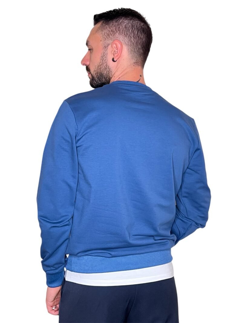 FELPA LEGGERA GIROCOLLO IN COTONE BLU - immagine 3