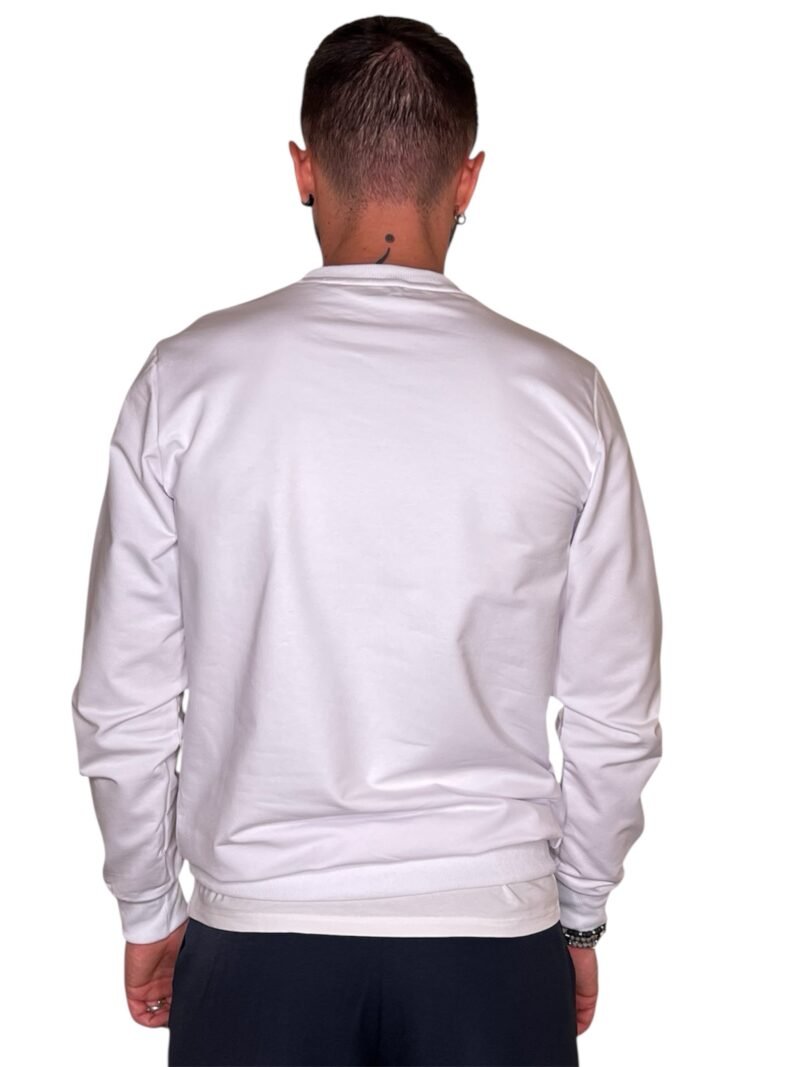FELPA LEGGERA GIROCOLLO IN COTONE BIANCO - immagine 2