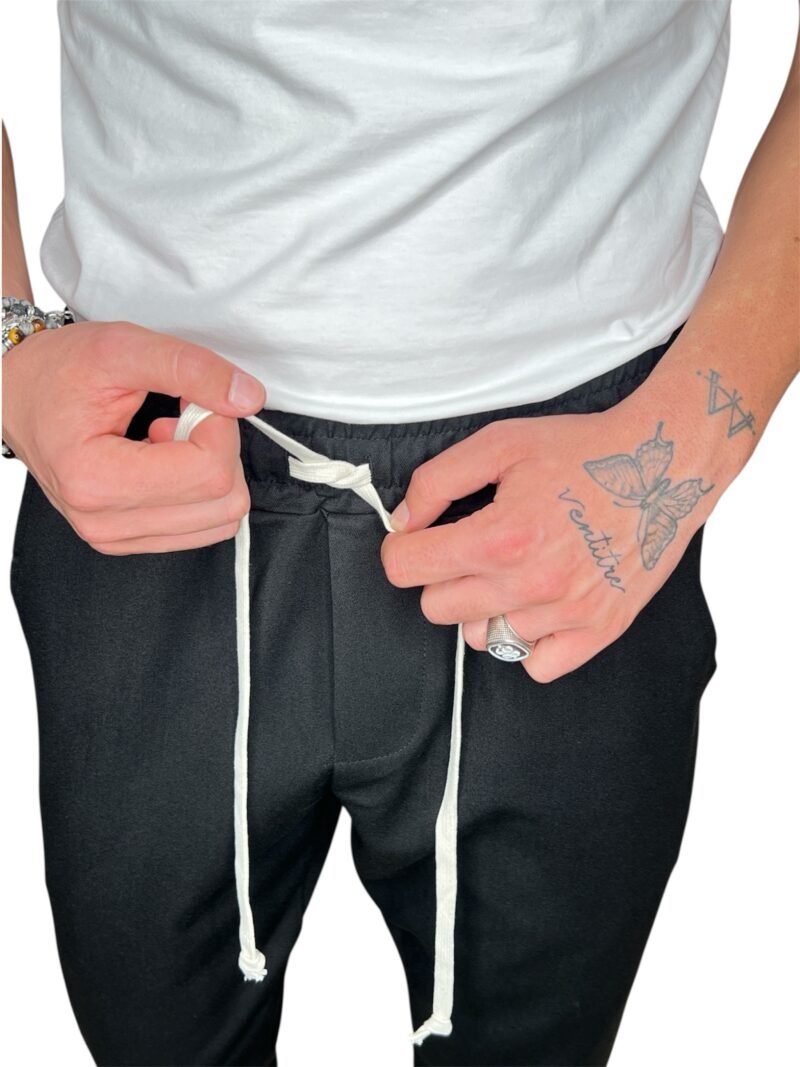 PANTALACCIO UOMO NERO CON COULISSE - immagine 4