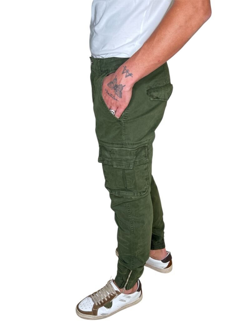 PANTALONE CARGO VERDE CON TASCONI - immagine 7